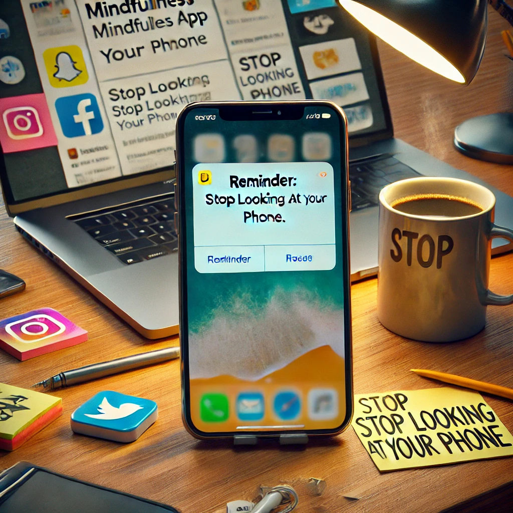 Person meditating with smartphone